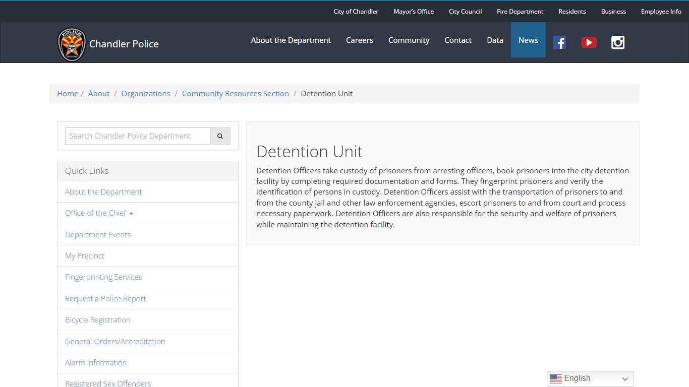 Detention Unit – Chandler Police Department